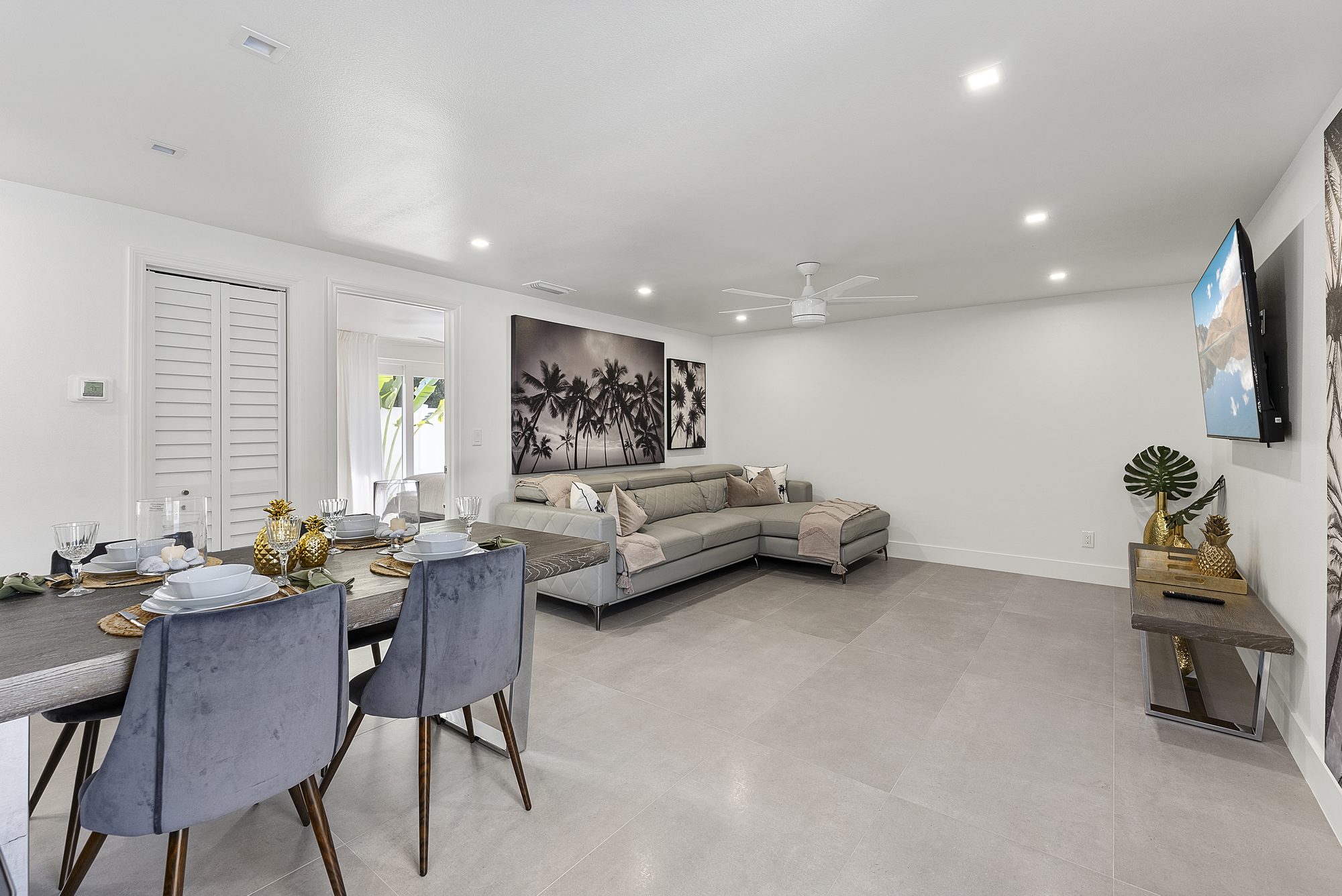 Finished living and dining room after a remodel, Sarasota